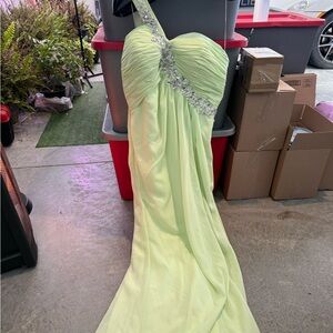 Elegant Lime Green Evening Gown p61